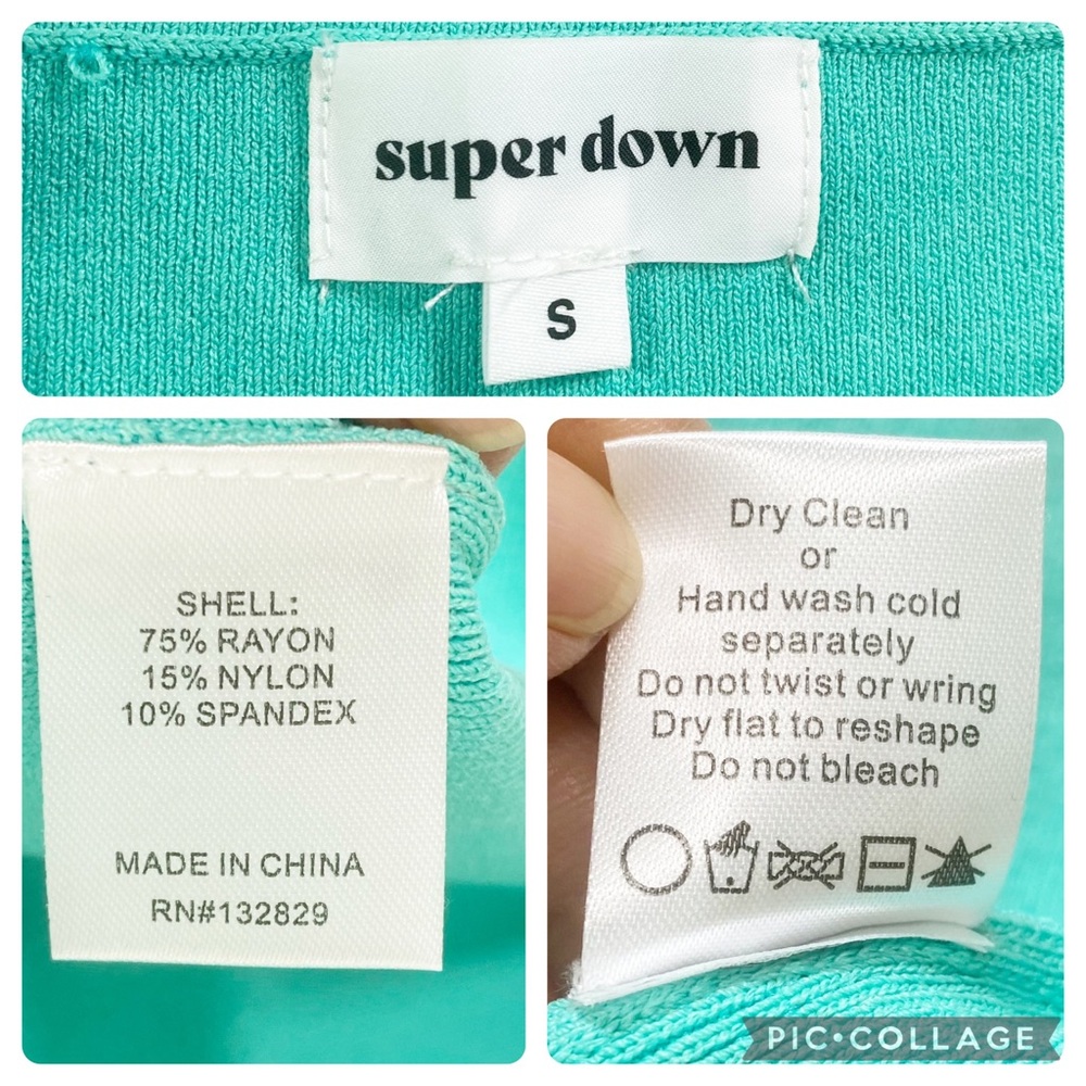 Superdown Dress Waist Cut out Rayon Spandex NWT Side Zipped Green Size Small - Picture 10 of 11